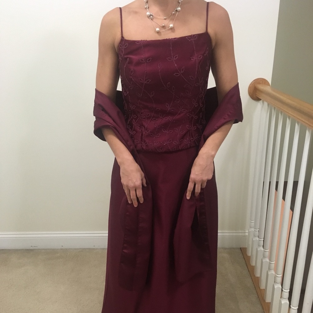 Alfred Angelo Maroon dress with sash